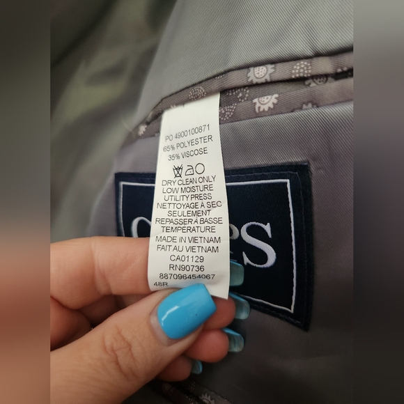 Chaps Gray Sport Coat with Classic Glen Check - Picture 2 of 10